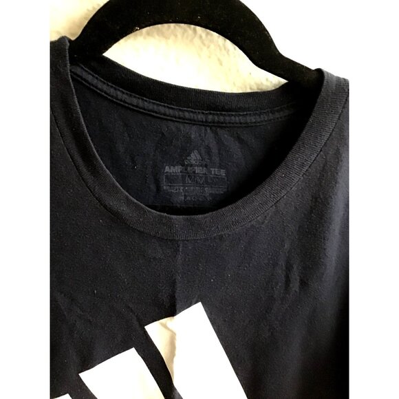 ADIDAS- MENS BLACK SHORT SLEEVE CREW NECK PULLOVER T-SHIRT SIZE MEDIUM - Picture 3 of 6